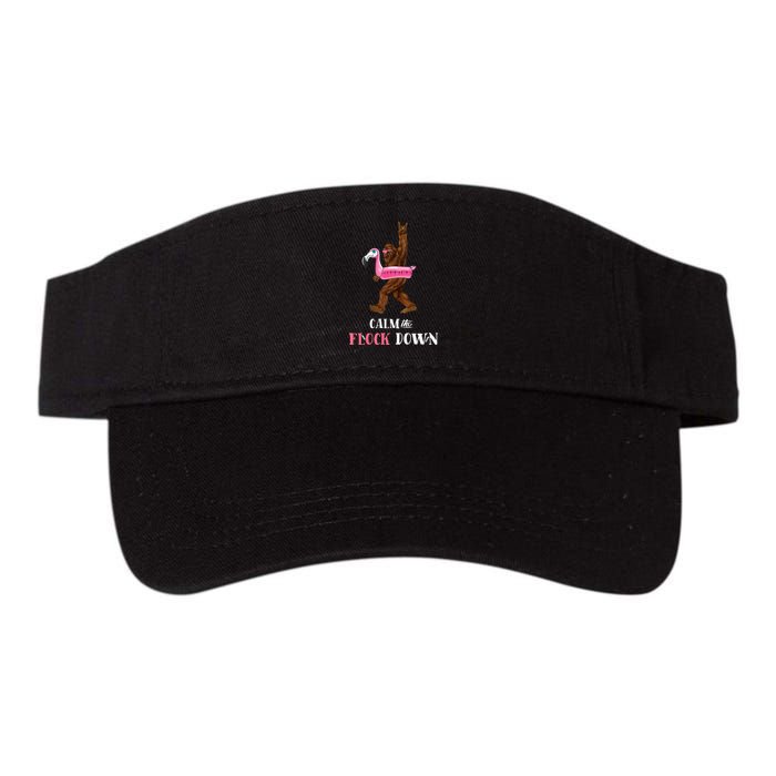 Calm The Flock Down Funny Pool Party Bigfoot Flamingo Visor
