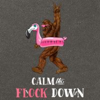 Calm The Flock Down Funny Pool Party Bigfoot Flamingo Cotton Canvas Backpack