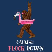 Calm The Flock Down Funny Pool Party Bigfoot Flamingo Infant Baby Jersey Bodysuit
