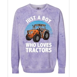 Cool Tractor For Boy Farmtruck Farmer Driver Colorblast Crewneck Sweatshirt