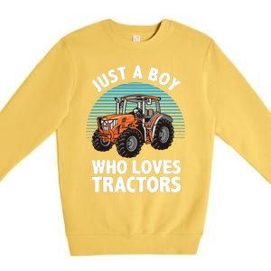 Cool Tractor For Boy Farmtruck Farmer Driver Premium Crewneck Sweatshirt