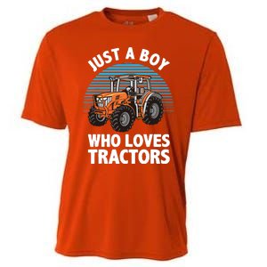 Cool Tractor For Boy Farmtruck Farmer Driver Cooling Performance Crew T-Shirt