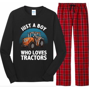 Cool Tractor For Boy Farmtruck Farmer Driver Long Sleeve Pajama Set