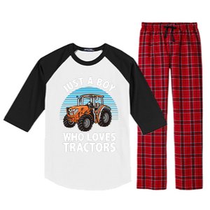 Cool Tractor For Boy Farmtruck Farmer Driver Raglan Sleeve Pajama Set