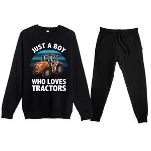 Cool Tractor For Boy Farmtruck Farmer Driver Premium Crewneck Sweatsuit Set