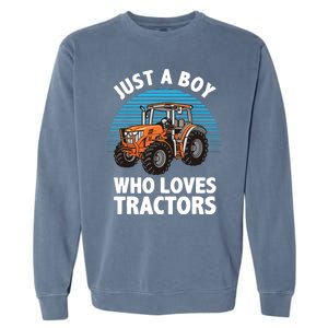 Cool Tractor For Boy Farmtruck Farmer Driver Garment-Dyed Sweatshirt