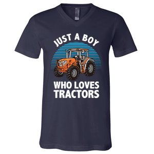 Cool Tractor For Boy Farmtruck Farmer Driver V-Neck T-Shirt