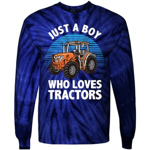 Cool Tractor For Boy Farmtruck Farmer Driver Tie-Dye Long Sleeve Shirt