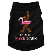 Calm The Flock Down Funny Pool Party Bigfoot Flamingo Doggie Tank