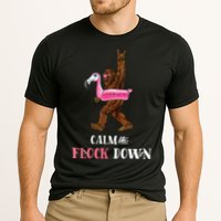 Calm The Flock Down Funny Pool Party Bigfoot Flamingo Performance Shirt