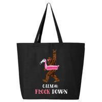 Calm The Flock Down Funny Pool Party Bigfoot Flamingo 25L Jumbo Tote