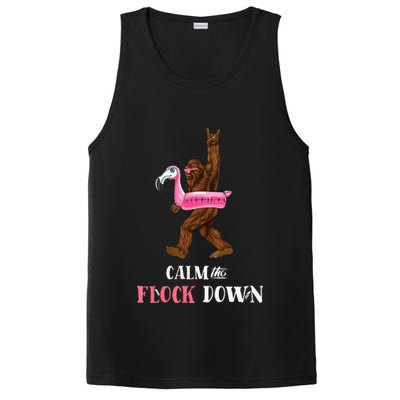 Calm The Flock Down Funny Pool Party Bigfoot Flamingo PosiCharge Competitor Tank