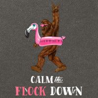 Calm The Flock Down Funny Pool Party Bigfoot Flamingo Cotton Canvas Backpack