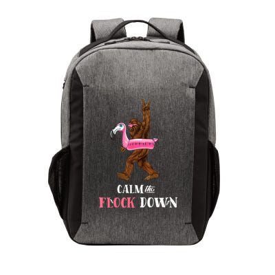 Calm The Flock Down Funny Pool Party Bigfoot Flamingo Vector Backpack