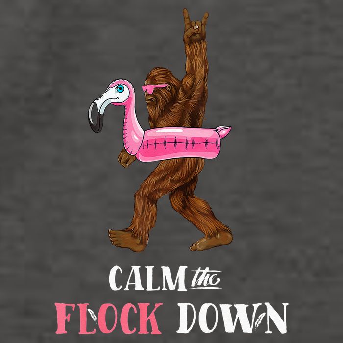 Calm The Flock Down Funny Pool Party Bigfoot Flamingo Vector Backpack