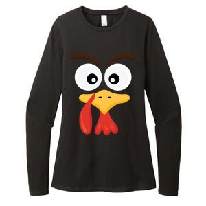 Crazy Turkey Face Funny Thanksgiving Costume Cute Gift Womens CVC Long Sleeve Shirt