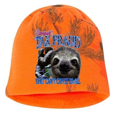 Commit Tax Fraud Retro Bootleg Rap Sloth Streetwear Kati - Camo Knit Beanie