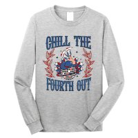 Chill The Fourth Out Vintage Cowgirl 4th Of July Long Sleeve Shirt