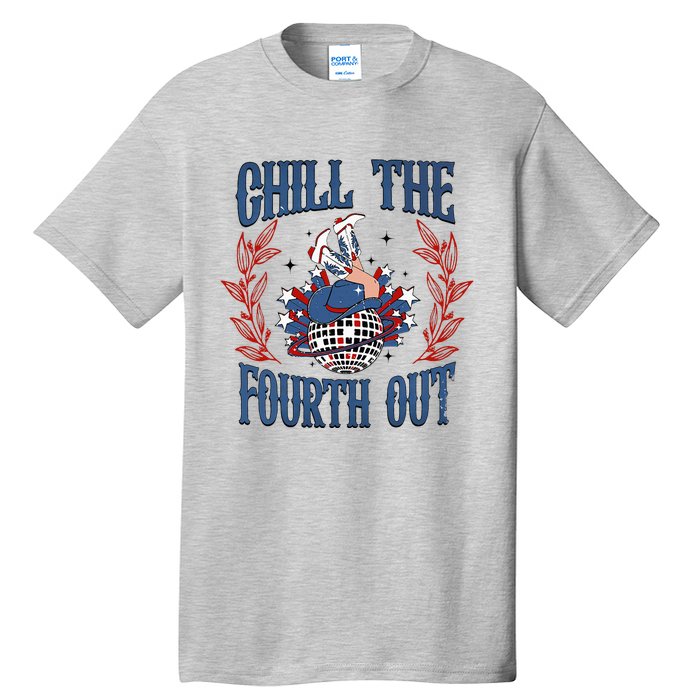 Chill The Fourth Out Vintage Cowgirl 4th Of July Tall T-Shirt