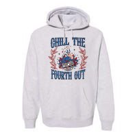 Chill The Fourth Out Vintage Cowgirl 4th Of July Premium Hoodie