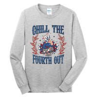 Chill The Fourth Out Vintage Cowgirl 4th Of July Tall Long Sleeve T-Shirt