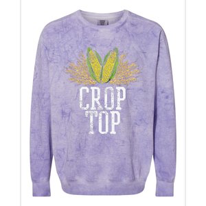 Crop Top Farm Pun Corn Farming Agriculture Funny Farmer Colorblast Crewneck Sweatshirt