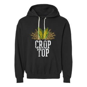 Crop Top Farm Pun Corn Farming Agriculture Funny Farmer Garment-Dyed Fleece Hoodie