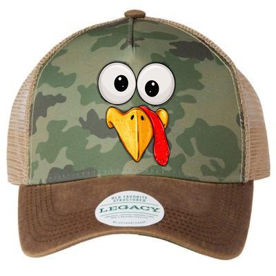 Cute Turkey Face Thanksgiving Matching Family Legacy Tie Dye Trucker Hat