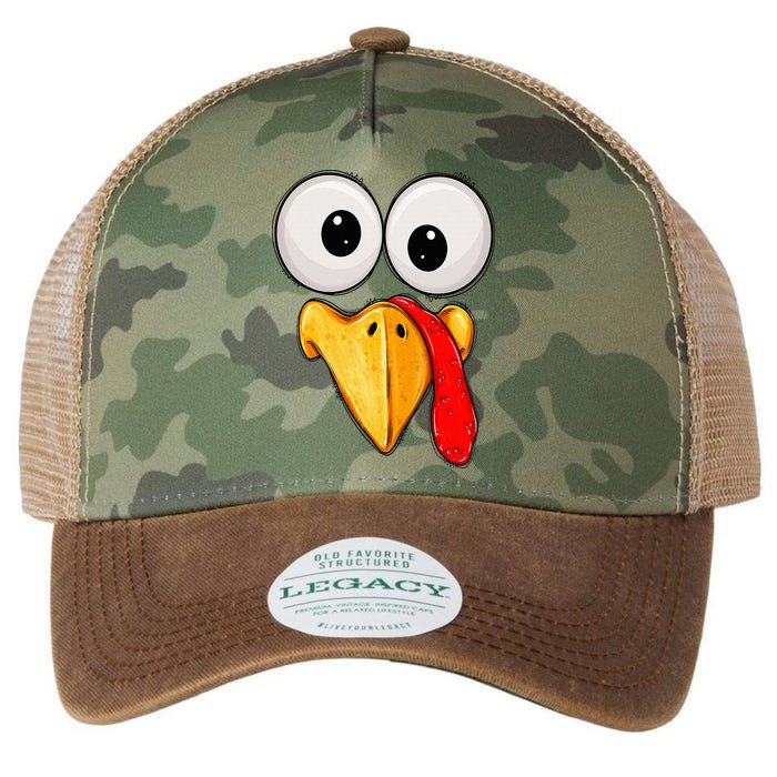 Cute Turkey Face Thanksgiving Matching Family Legacy Tie Dye Trucker Hat