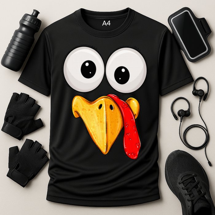 Cute Turkey Face Thanksgiving Matching Family Performance Shirt
