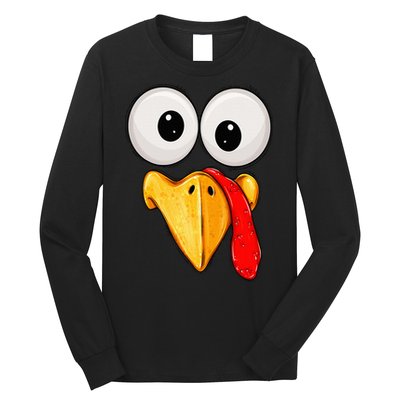 Cute Turkey Face Thanksgiving Matching Family Long Sleeve Shirt