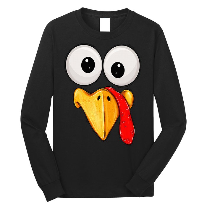 Cute Turkey Face Thanksgiving Matching Family Long Sleeve Shirt