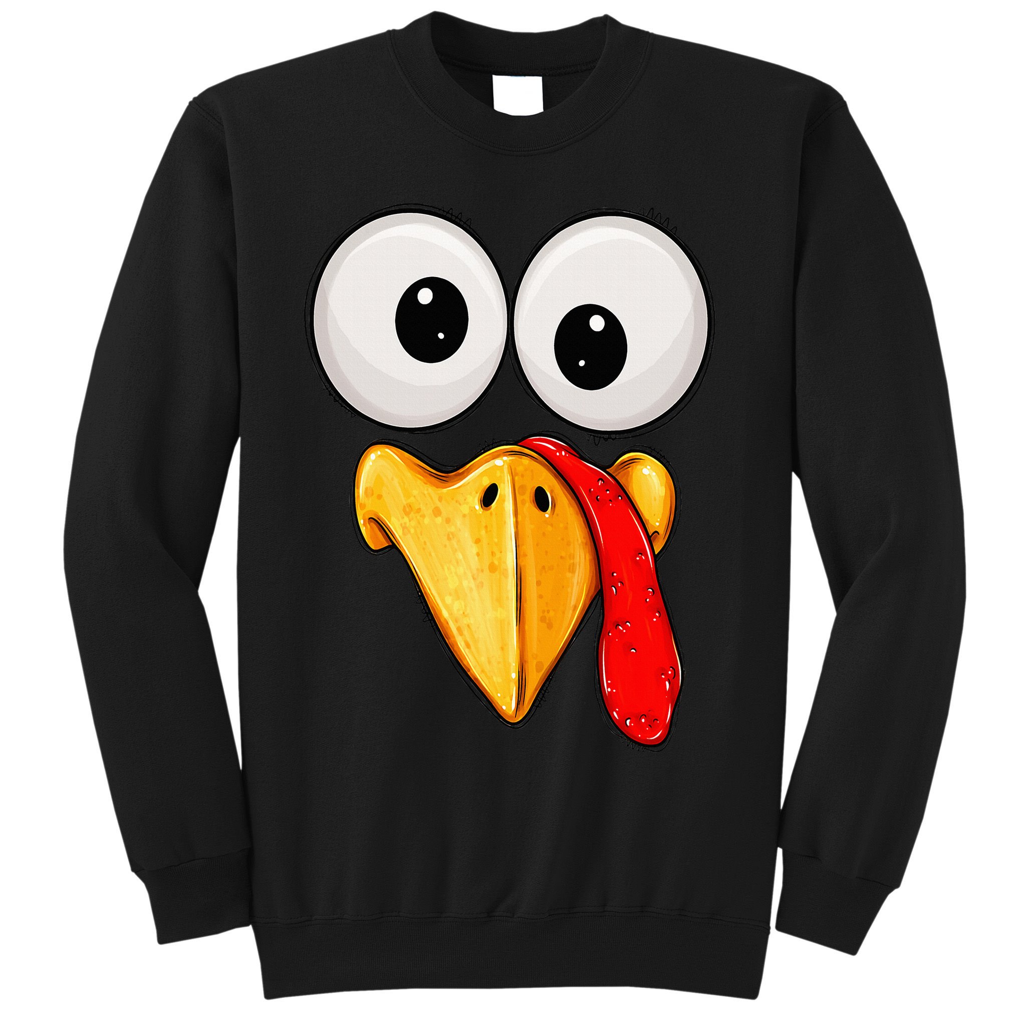 Cute Turkey Face Thanksgiving Matching Family Sweatshirt