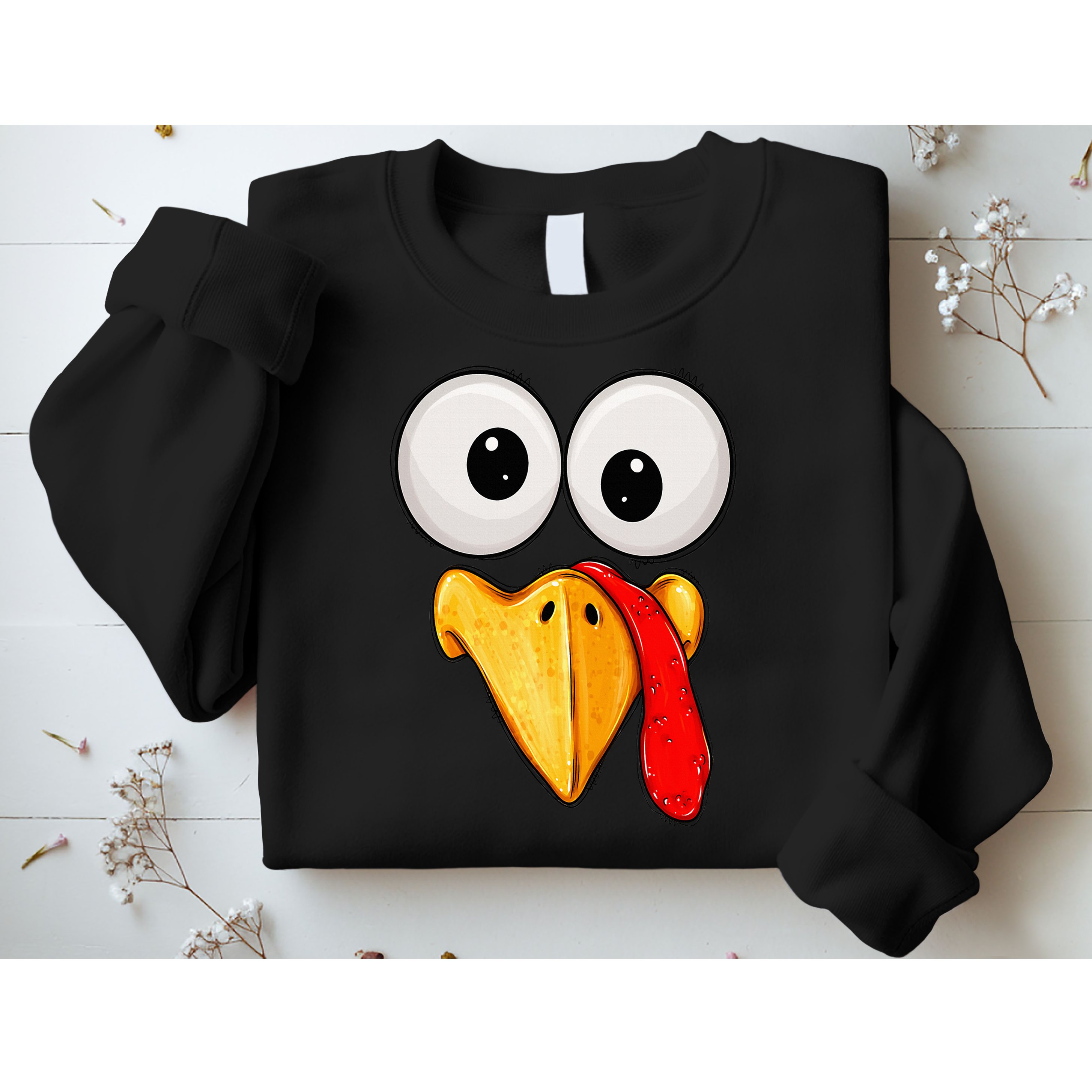 Cute Turkey Face Thanksgiving Matching Family Sweatshirt