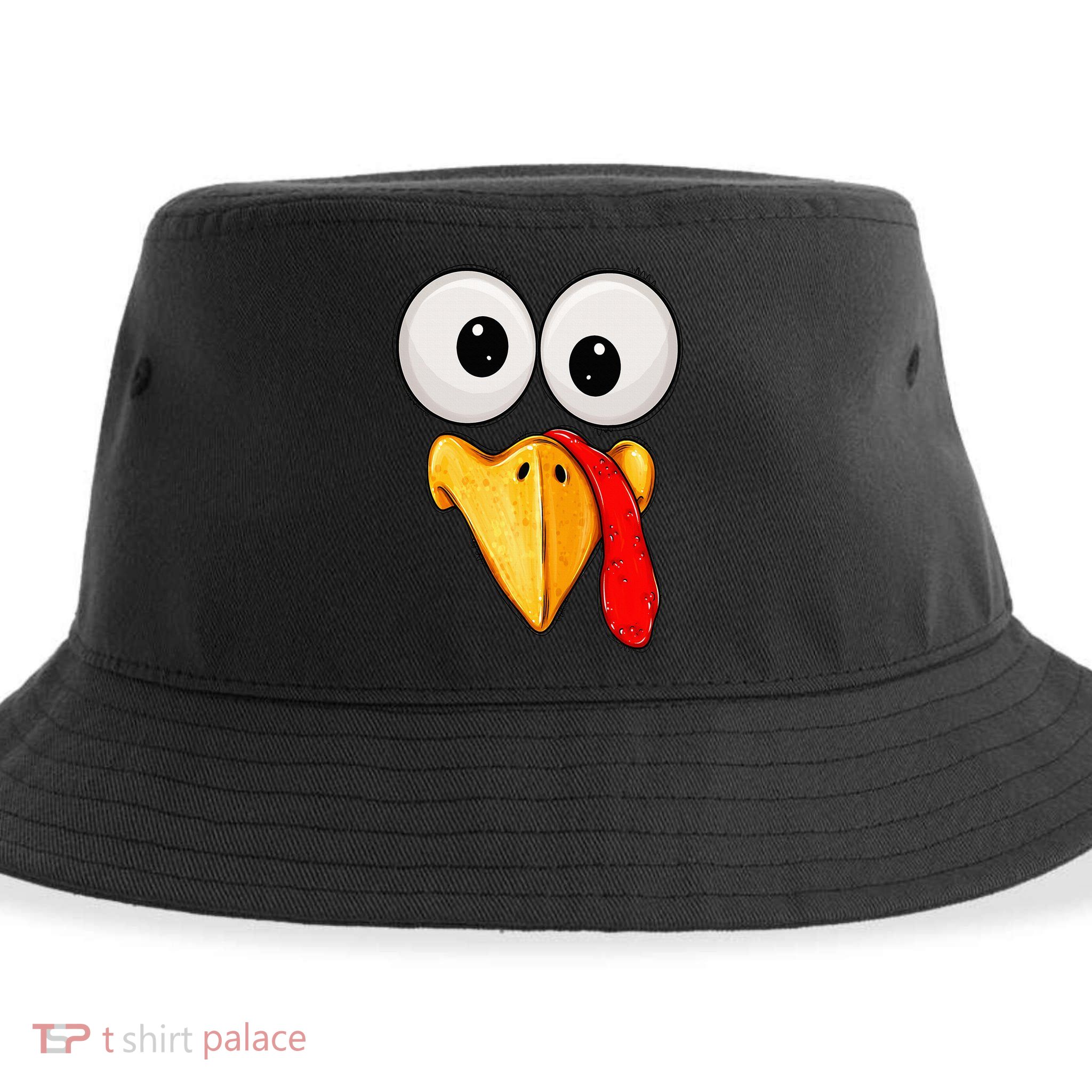 Cute Turkey Face Thanksgiving Matching Family Sustainable Bucket Hat