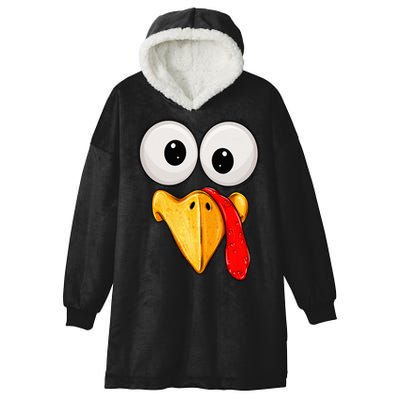 Cute Turkey Face Thanksgiving Matching Family Hooded Wearable Blanket