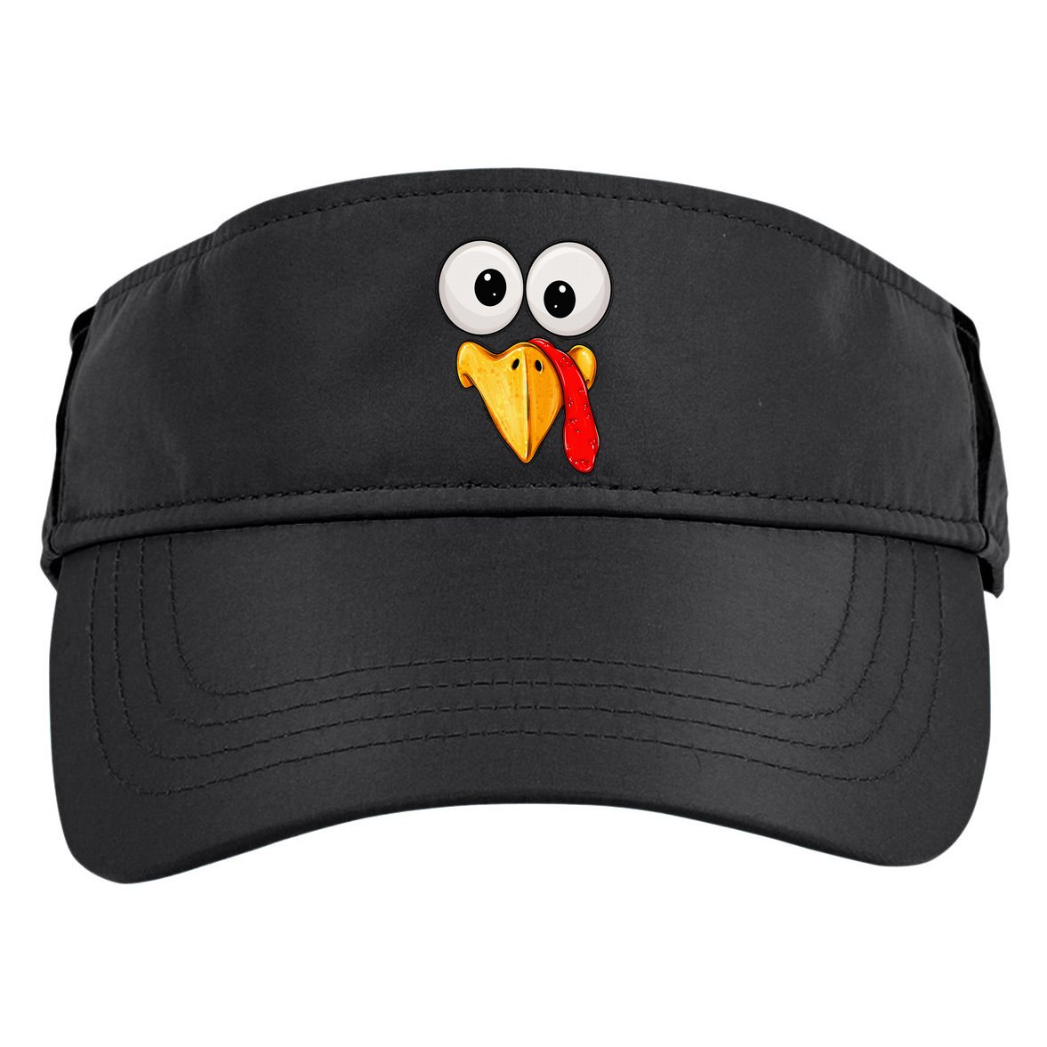 Cute Turkey Face Thanksgiving Matching Family Adult Drive Performance Visor