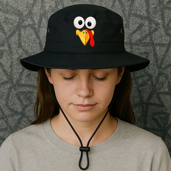 Cute Turkey Face Thanksgiving Matching Family Bucket Hat