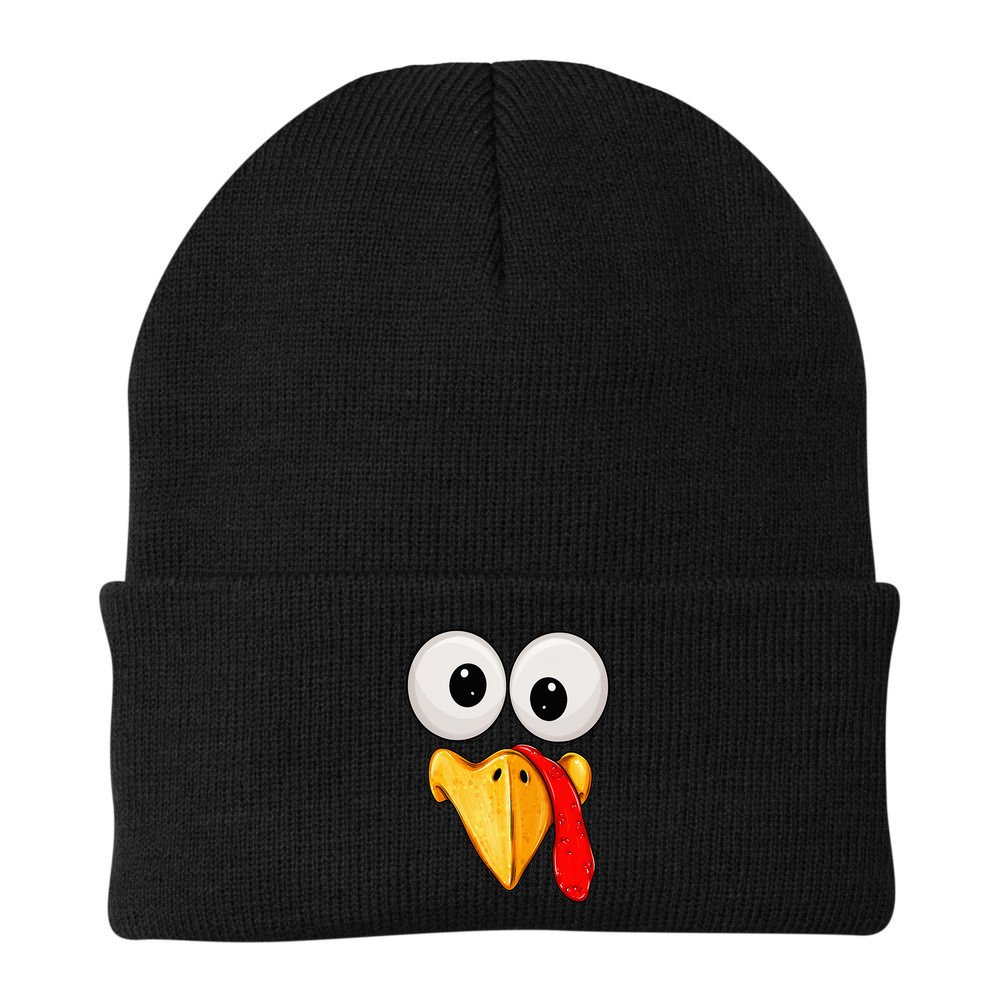 Cute Turkey Face Thanksgiving Matching Family Beanie