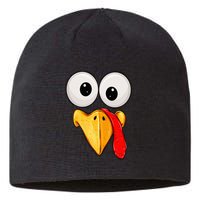 Cute Turkey Face Thanksgiving Matching Family Sustainable Beanie