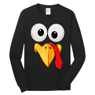 Cute Turkey Face Thanksgiving Matching Family Tall Long Sleeve T-Shirt
