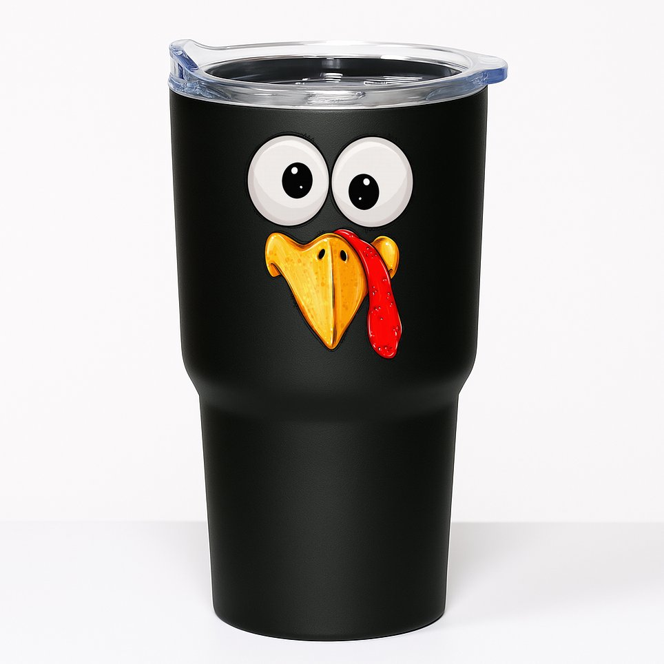 Cute Turkey Face Thanksgiving Matching Family Tumbler