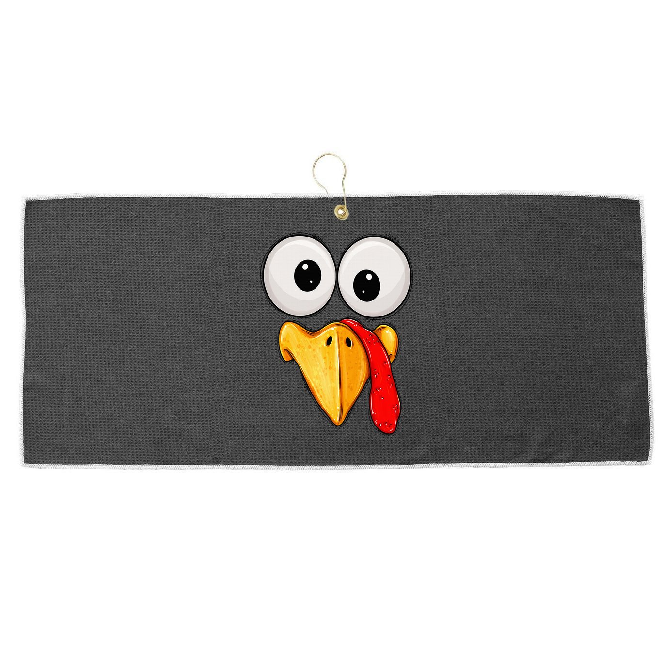 Cute Turkey Face Thanksgiving Matching Family Large Microfiber Waffle Golf Towel