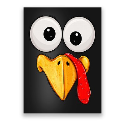 Cute Turkey Face Thanksgiving Matching Family Poster