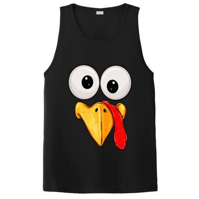 Cute Turkey Face Thanksgiving Matching Family PosiCharge Competitor Tank