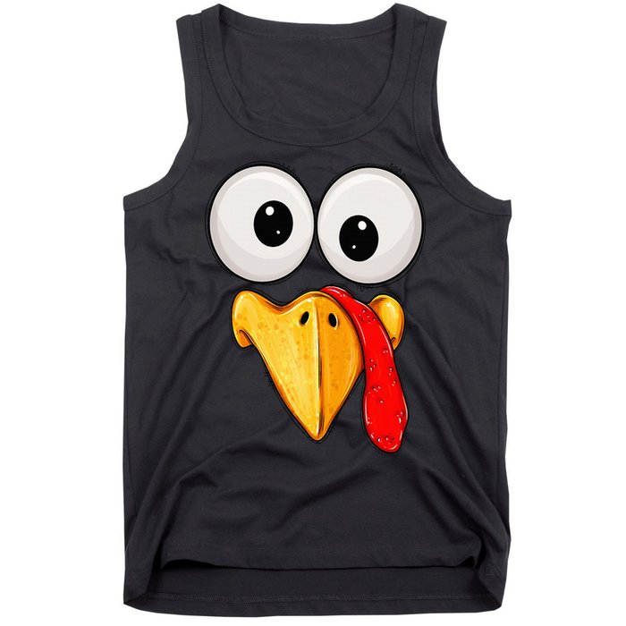 Cute Turkey Face Thanksgiving Matching Family Tank Top