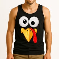 Cute Turkey Face Thanksgiving Matching Family Tank Top