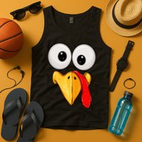 Cute Turkey Face Thanksgiving Matching Family Tank Top