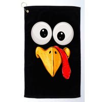 Cute Turkey Face Thanksgiving Matching Family Golf Towel
