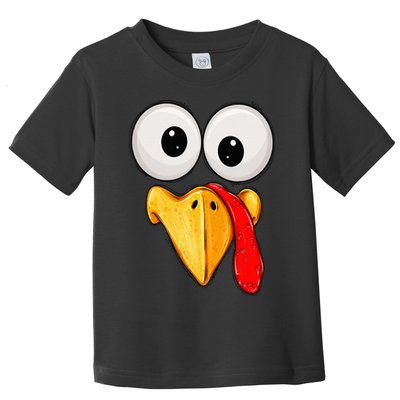 Cute Turkey Face Thanksgiving Matching Family Toddler T-Shirt